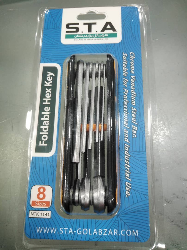 آلن چاقویی شش گوش صنعتی 8عددی S.T.Aمدل H1.5_H8