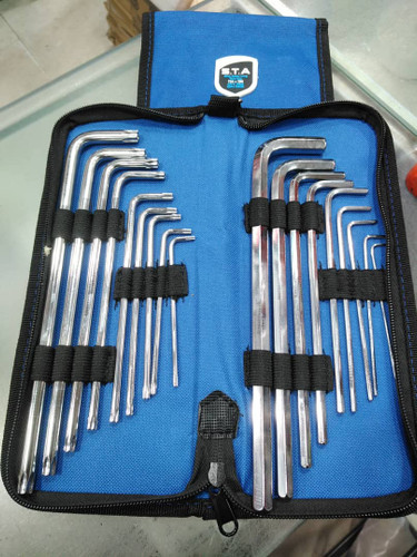 آلن ترکیبی شش گوش وستاره ای سایزبلند کیفی 18عددی S.T.A (اس تی آ) مدل(H1.5_H10)(T10_T50)