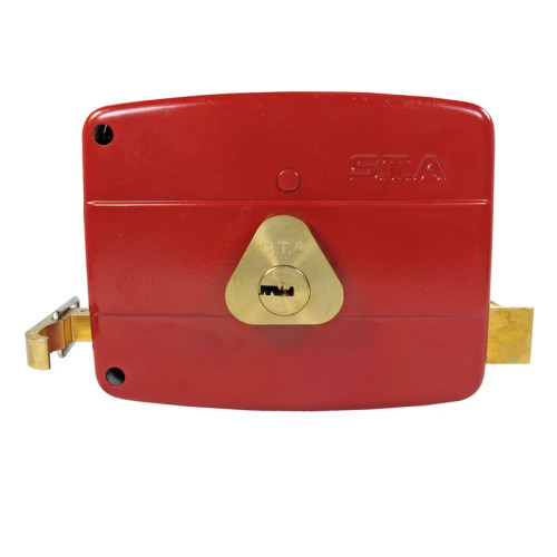 قفل درب حیاط سه لول _ کلید کامپیوتری S.T.A (اس تی آ) مدل 106_12_5C(طرح کالی)