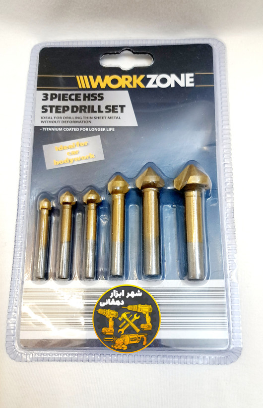 مجموعه ۶عددی مته خزینه ۹۰درجه آهن WORK ZONE(ورک زون)